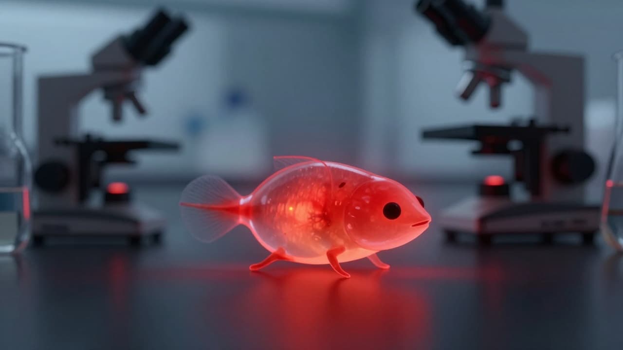Red-glowing cuttlefish